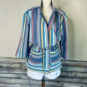 VINTAGE AM CASUALS Coastal Grandma Beachy Open Cardigan